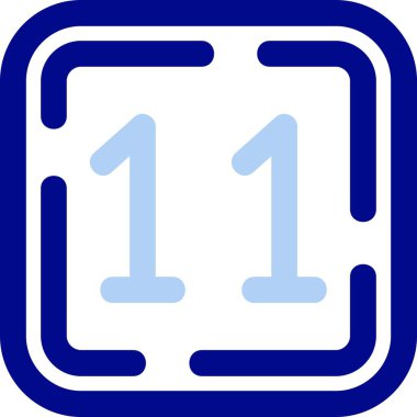 Takvim tarihi vektör simgesi. biçim düz sembol, kobalt rengi, yuvarlak açılar, beyaz arkaplan.