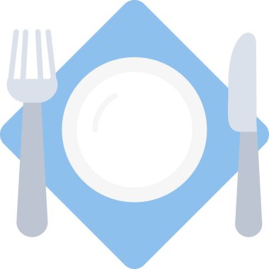 Restoran tabak çatal bıçak ikonu