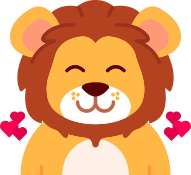 Sevimli karikatür aslanı.