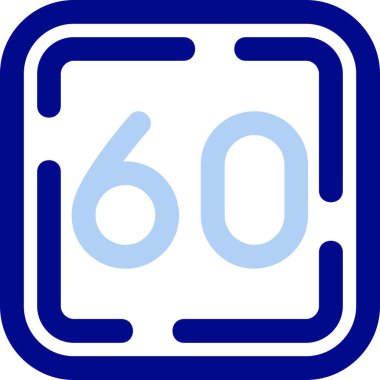 6 numaralı mavi işaretin vektör çizimi