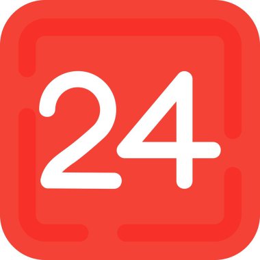 27 saat servis simgesi, basit vektör illüstrasyonu