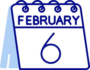 Şubat takvimi. Düz renk simgesi. Şubat ayı ile takvim simgesi. Basit biçim, takvim.