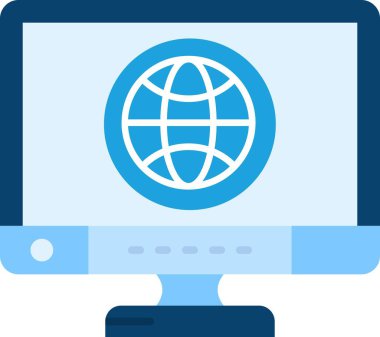 küresel bilgisayar simgesi. vektör illüstrasyonu