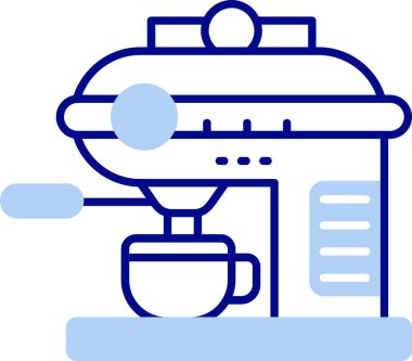 Kahve makinesi ikon vektörü. Kahve makinesi işareti. izole edilmiş sınır sembolü çizimi