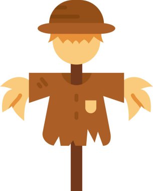 kahverengi korkuluk simgesi, çizgi film tarzı