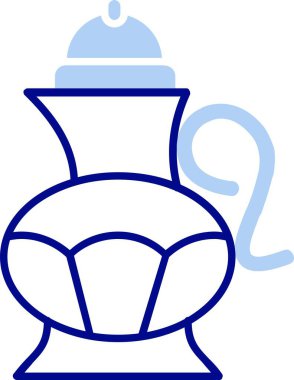 Kahve fincanı simgesi, basit çizgi tasarımı illüstrasyonu