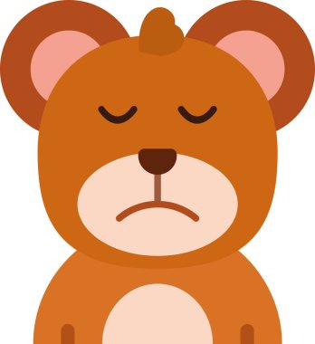 Üzgün ayı, illüstrasyon, beyaz arka plan vektör.