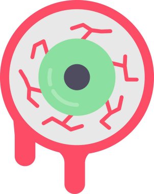 Göz görme ikonu. Çizgi görünümü vektör rengi düz izole