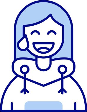 kız ikon vektör illüstrasyonu