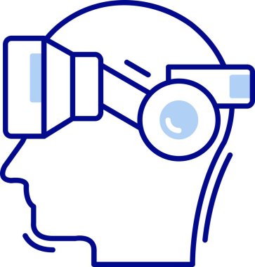 sanal gerçeklik gözlüğü simgesi ana hat biçiminde