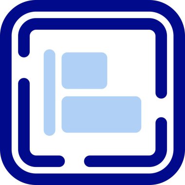 Mavi ve beyaz bir ikonun vektör illüstrasyonu