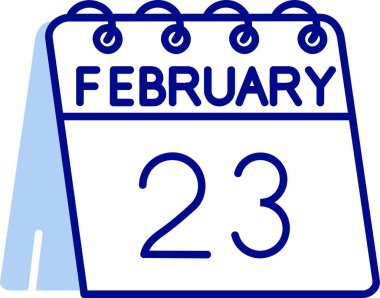 23 Şubat takvimi mavi çizgili, gradyan tarzında. vektör çizimi tasarımı