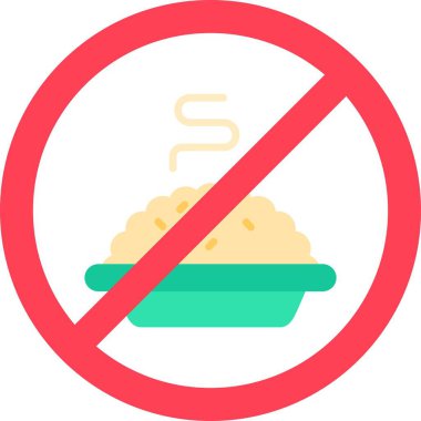 yasak yiyecek rengi ikonu vektör illüstrasyonu