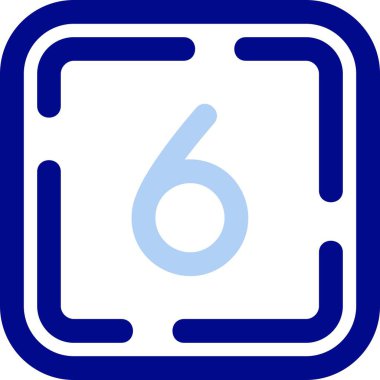 6 numaralı etiket simgesi, doldurulmuş - biçim tasarımı