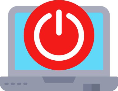 bilgisayar güç simgesi, vektör illüstrasyonu