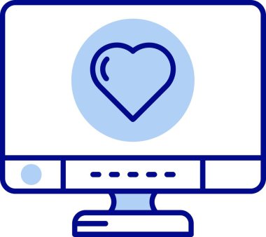 kalp simgesi olan dizüstü bilgisayar, internet sembolü