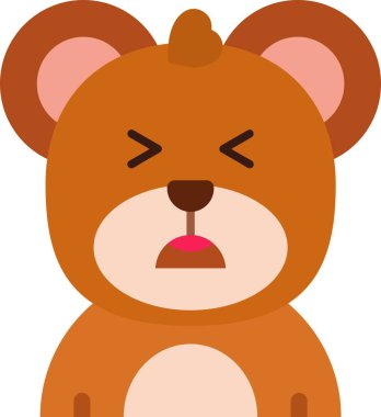 Büyük gözlü ayı. Şirin bir ayının resmi. vektör illüstrasyonu.