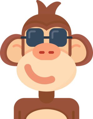 maymun simgesi, basit vektör illüstrasyonu