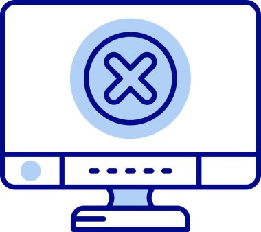 Bilgisayar monitörü simgesi. pc ekran vektör simgesi rengi düz izole