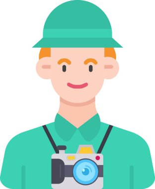 fotoğrafçı simgesi, izometrik 3 boyutlu