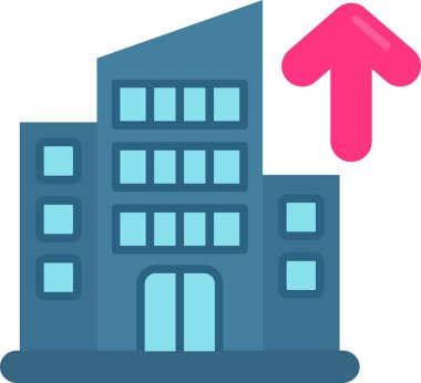 Bina. Web simgesi basit illüstrasyon