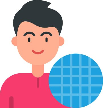 Topu olan adam, basit vektör çizimi, beyaz