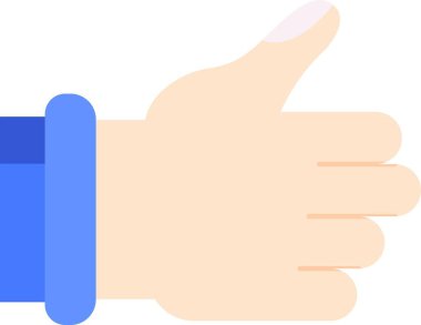 Parmak yukarı el simgesi. Beyaz arkaplanda izole edilmiş web tasarımı için parmak yukarı el vektör simgesinin izometriği