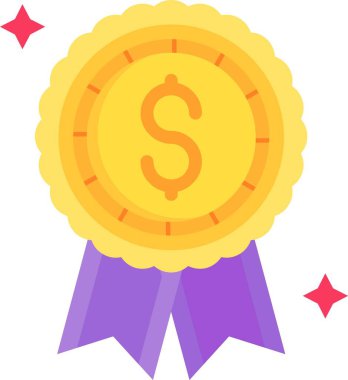 Dolar ödül simgesi, vektörle ilgili illüstrasyon