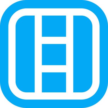 h harfinin mavi renkli vektör illüstrasyonu