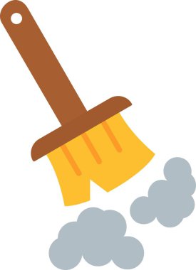 Temizleme süpürgesi simgesi renk ana hatları vektörü. Temizlik servisi. iş ve temizlik