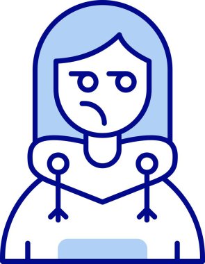 Eşarplı, resimli, beyaz arka planda vektör olan üzgün kadın.