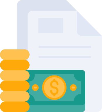 Fatura dolar ödeme simgesi düz stil