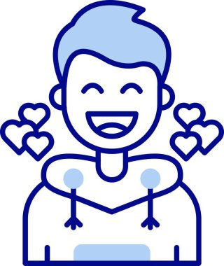 Kalbi olan bir adamın vektör çizimi