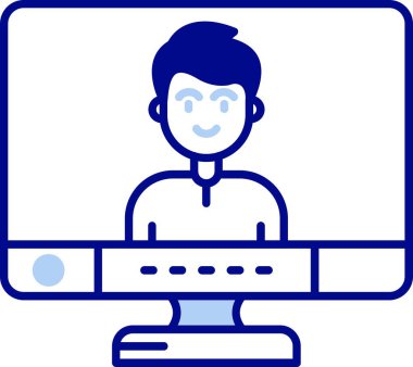 Bilgisayar. Web simgesi basit illüstrasyon