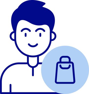 Çantalı adamın vektör illüstrasyonu