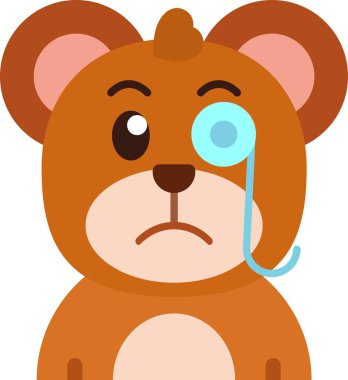 Üzgün ayı simgesi çizgi filmi