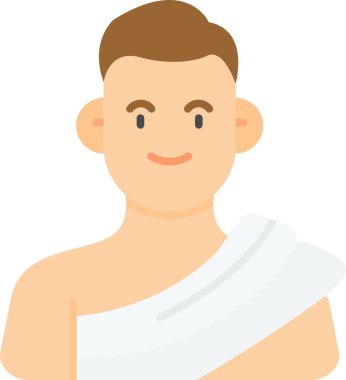 Spa man vektör simgesi. beyaz arkaplan havlu simgesinde izole edilmiş çizgi film vektör simgesi.