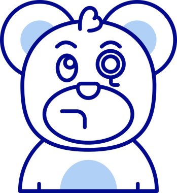 Ağlayan ayı emoji ikonu. Beyaz arkaplanda izole edilmiş web tasarımı için üzgün ayı ağlama vektör simgesi