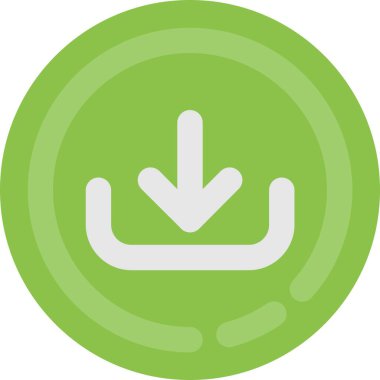 download düz simgesi beyaz arka plan, vektör, illüstrasyon izole