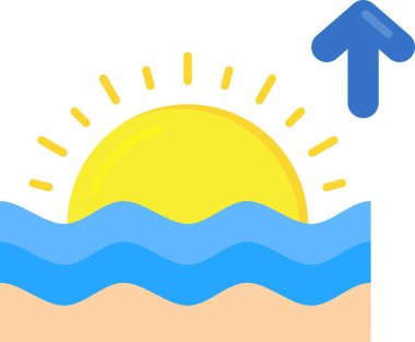 Güneş ve plaj vektör çizimi