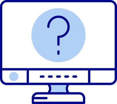 bilgisayar ekranı soru simgesi, basit vektör illüstrasyonu