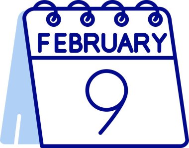 Takvim simgesi. Şubat ayındaki web tasarımı için vektör simgelerinin düz çizimi