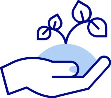 Ekoloji koruma el simgesi ana hat biçiminde