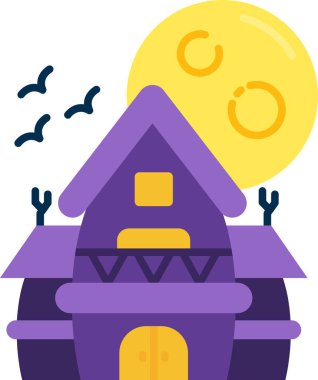 Cadılar Bayramı ikonu, vektör illüstrasyonu, cadılar bayramı ile ilgili