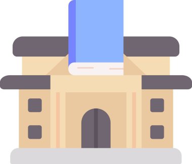 düz stil mimari yapı simgesi oluşturma