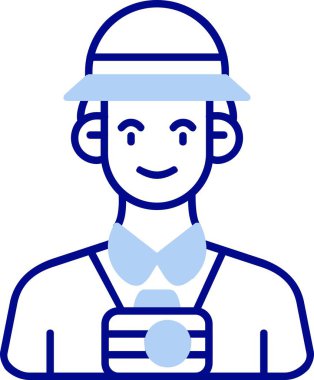 Bir fincan çayla bir karikatür kadının vektör çizimi