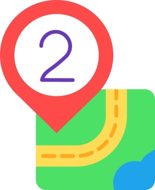 harita konum yolu simgesi düz biçimli