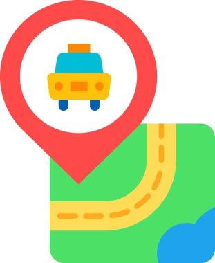 Araçlardaki araç konumu haritası simgesi - kipler - ulaşım kategorisi