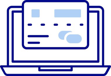 Bilgisayar monitörü simgesi. Web için dizüstü bilgisayar vektör simgelerinin özet çizimi