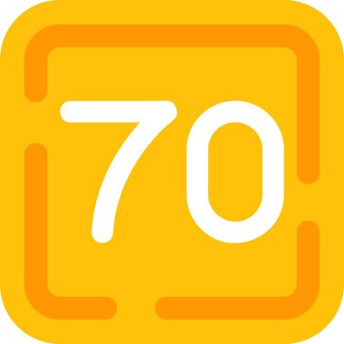 70 yıllık numara simgesi, düz tasarım